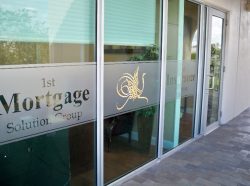 window and door graphics for mortgage companies in Wellington FL 